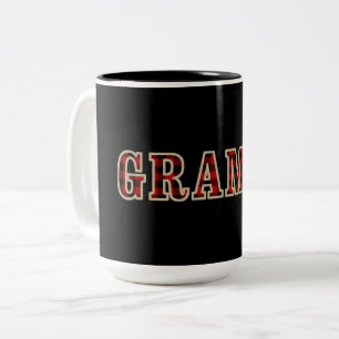 Caneca De Café Em Dois Tons Praças de Verificador de Búfalos Vermelho-Negro Rú