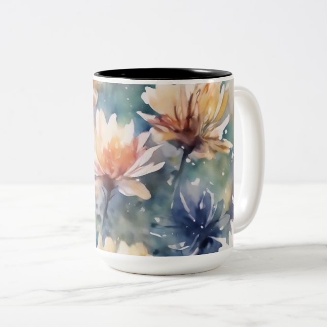 Caneca De Café Em Dois Tons Prado da flor (Frente Esquerda)