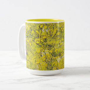 Caneca De Café Em Dois Tons Prado de Van Gogh - Flores Silvestres Amarelas Bri