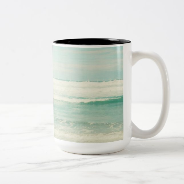 Caneca De Café Em Dois Tons Praia (Direita)