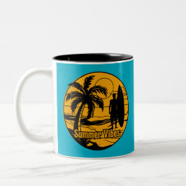 Caneca De Café Em Dois Tons praia