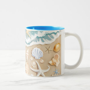 Caneca De Café Em Dois Tons Praia