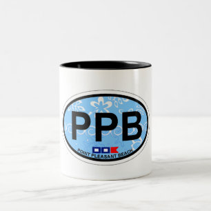 Caneca De Café Em Dois Tons Praia agradável do ponto