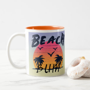 Caneca De Café Em Dois Tons Praia/costeiro/tropical/Havaí