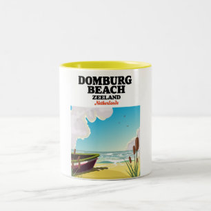 Caneca De Café Em Dois Tons Praia de Domburg Zelândia Praia de Domburg