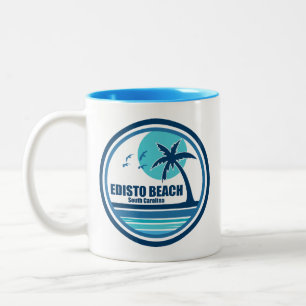 Caneca De Café Em Dois Tons Praia de Edisto Carolina do Sul Palmeiras Pássaros
