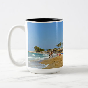 Caneca De Café Em Dois Tons Praia de Gouves em Creta Mug