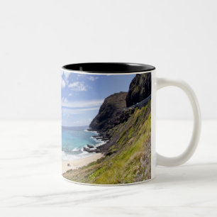 Caneca De Café Em Dois Tons Praia de Makapuu em Oahu, Havaí
