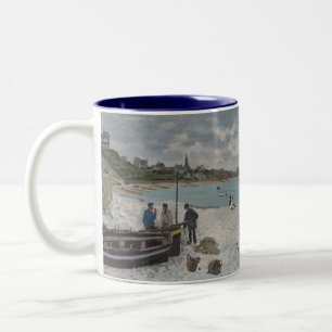 Caneca De Café Em Dois Tons Praia de Sainte-Adresse - Claude Monet