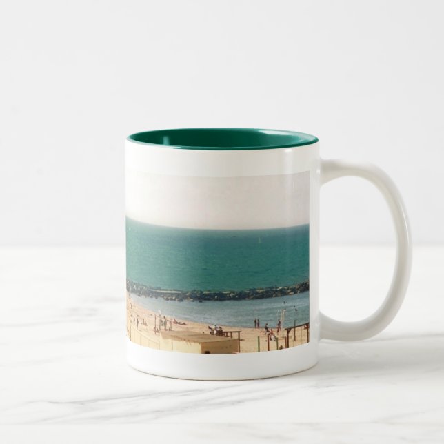 Caneca De Café Em Dois Tons praia de Telavive (Direita)