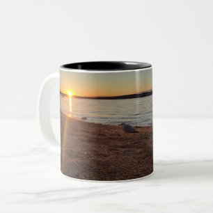 Caneca De Café Em Dois Tons Praia do nascer do Sol