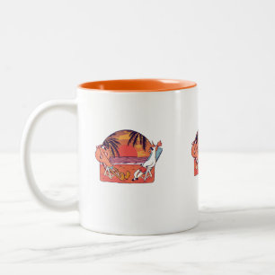 Caneca De Café Em Dois Tons Praia do Unicorn Flamingo