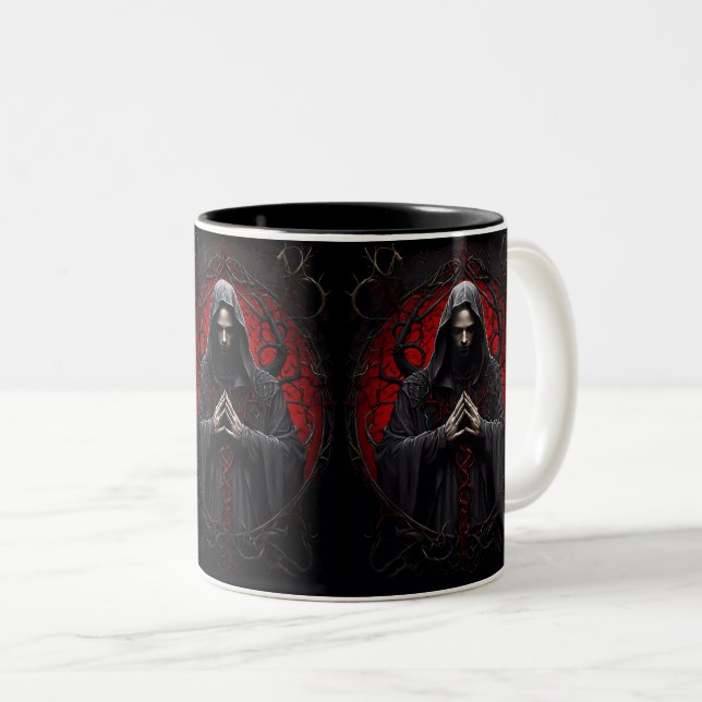 Caneca De Café Em Dois Tons Praia e Espiritualidade (Frente Esquerda)
