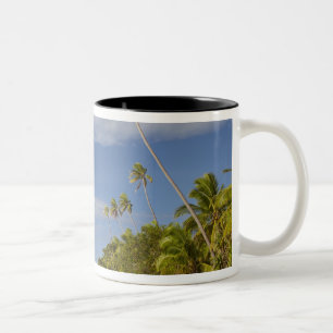 Caneca De Café Em Dois Tons Praia e palmeiras, estância de Plantation Island