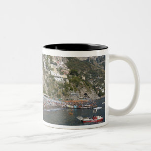 Caneca De Café Em Dois Tons Praia em Positano, Campânia, Itália