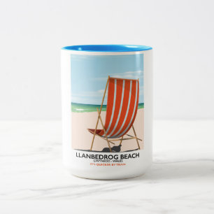 Caneca De Café Em Dois Tons Praia Llanbedrog, Gwynedd poster à beira-mar do Pa