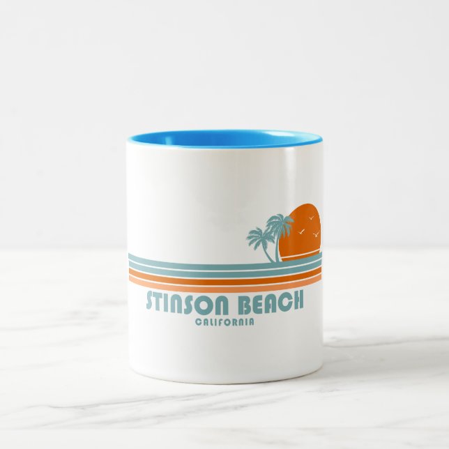 Caneca De Café Em Dois Tons Praia Stinson Califórnia Sol Palmeiras (Centro)