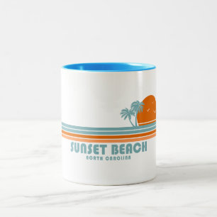 Caneca De Café Em Dois Tons Praia Sunset Beach Carolina do Norte Palmeiras