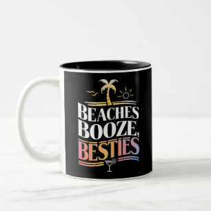 Caneca De Café Em Dois Tons Praias Booze e Besties Coconut Tree Summer