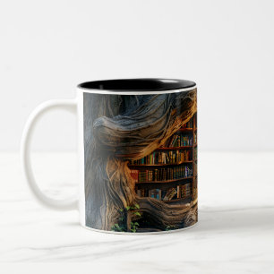 Caneca De Café Em Dois Tons Prateleira no estilo Woods 3D