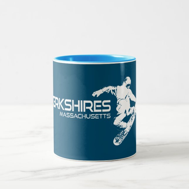 Caneca De Café Em Dois Tons Praticante de Snowboard de Berkshires Massachusett (Centro)