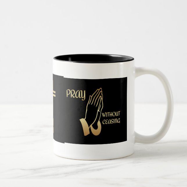 Caneca De Café Em Dois Tons Pray sem cessar (Direita)