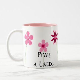 Caneca De Café Em Dois Tons Pray um Latte 1 Thess. 5:17