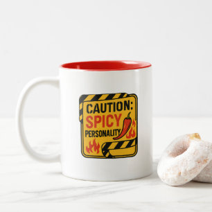 Caneca De Café Em Dois Tons Precaução: Preguiçosa Personalidade Frita Coffee M