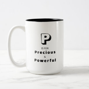 Caneca De Café Em Dois Tons Precioso e Poderoso P - Luxo Personalizado