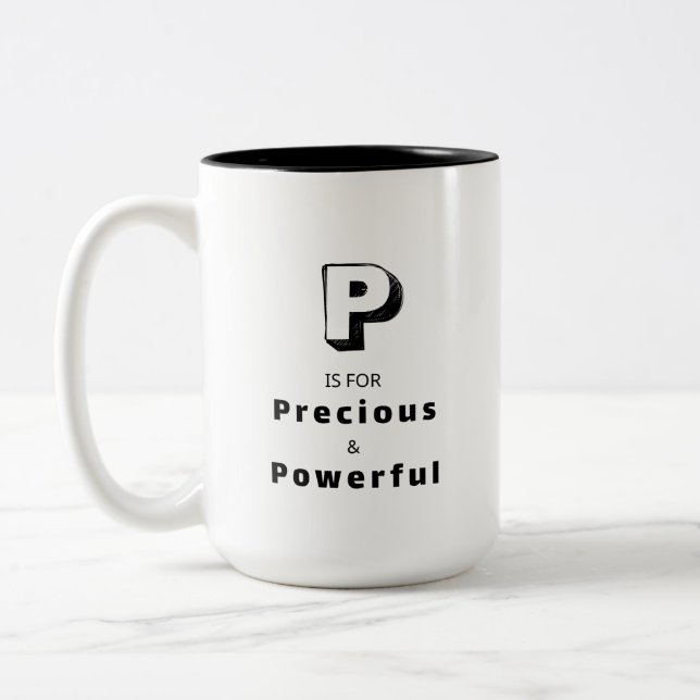 Caneca De Café Em Dois Tons Precioso e Poderoso P - Luxo Personalizado (Esquerda)
