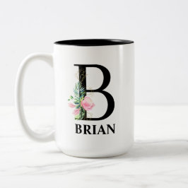 Caneca De Café Em Dois Tons Precioso Monograma de Inicial B