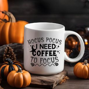 Caneca De Café Em Dois Tons Preciso de café para focar no Pocus I