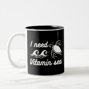 Caneca De Café Em Dois Tons Preciso De Tartaruga Do Mar De Vitamina