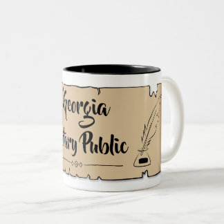 Caneca De Café Em Dois Tons Preenchimento da pena de rolagem pública da Geórgi