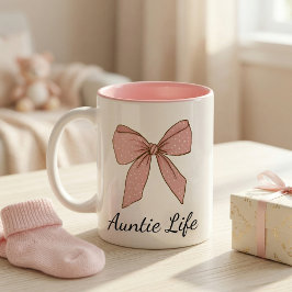 Caneca De Café Em Dois Tons Pregnancy Announcement Gift For Aunt Bow