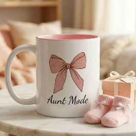 Caneca De Café Em Dois Tons Pregnancy Announcement Gift For Aunt Bow
