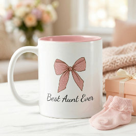 Caneca De Café Em Dois Tons Pregnancy Announcement Gift For Aunt Bow