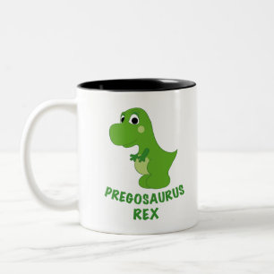 Caneca De Café Em Dois Tons Pregossauro Rex Dinossauro Gato-Rex Grávido