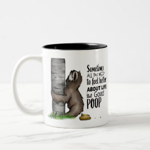 Caneca De Café Em Dois Tons preguiça pooping