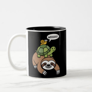 Caneca De Café Em Dois Tons Preguiça Tartaruga Caracol Animal de Cavalgada Cor