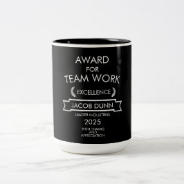 Caneca De Café Em Dois Tons Prêmio de Trabalho da Equipe do Funcionarios Corpo