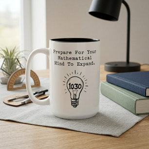 Caneca De Café Em Dois Tons Prepare Sua Mente Matemática Para Expandir