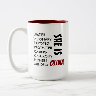 CANECA DE CAFÉ EM DOIS TONS PRESENÇA SIMPLES PERSONALIZADA COM NOME ESPOSA/MÃE