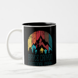 Caneca De Café Em Dois Tons Presente afligido retro do parque nacional da