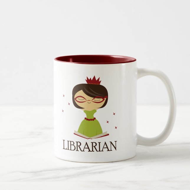 Caneca De Café Em Dois Tons Presente Bookish da biblioteca do bibliotecário (Direita)