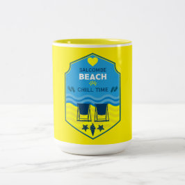 Caneca De Café Em Dois Tons Presente britânico na praia