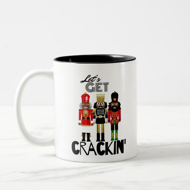 Caneca De Café Em Dois Tons Presente "Crackin" Preto (Esquerda)