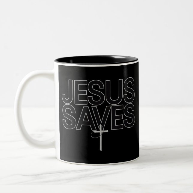 Caneca De Café Em Dois Tons Presente Cristão Versículo da Bíblia de Jesus Fé (Esquerda)