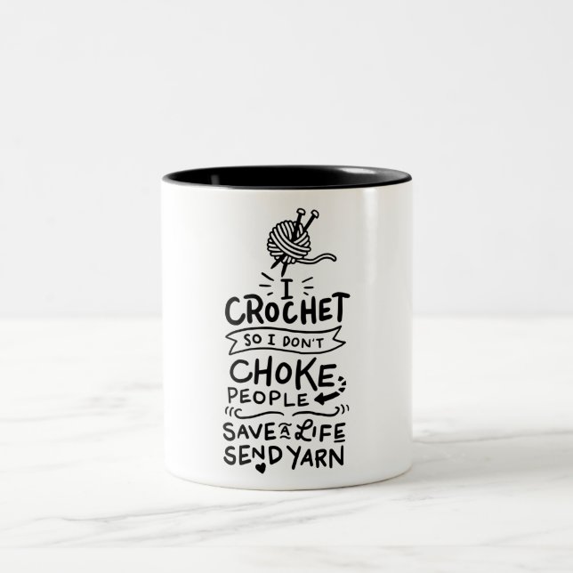 Caneca De Café Em Dois Tons Presente Crocheter Crocheting (Centro)