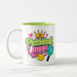 Caneca De Café Em Dois Tons Presente da Rainha do Pickleball para Amantes de P